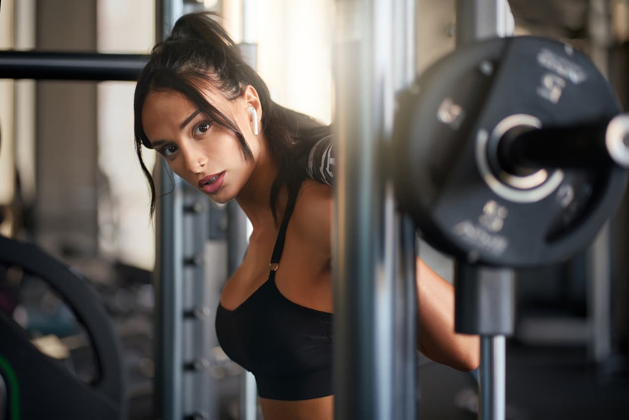 Woman training at the gym